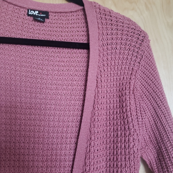 Long Mauve Pink Knit Cardigan Love by Chesley - Picture 6 of 8